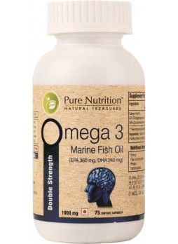 Pure Nutrition Omega 3 Marine Fish Oil 75 Capsules 1000 Mg